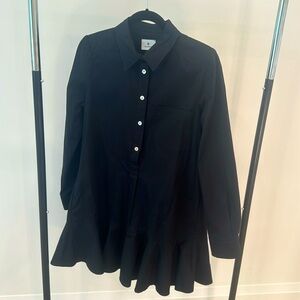 Tuckernuck Black Crepe Callahan Shirt Dress - medium